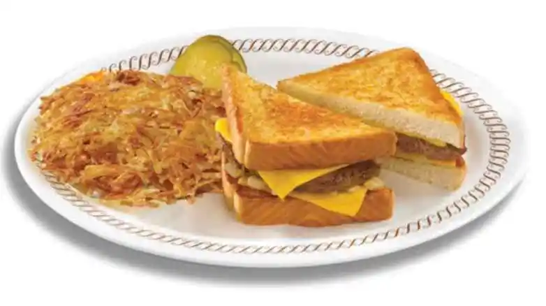 TEXAS PATTY MELT with HASHBROWNS from waffle house menu