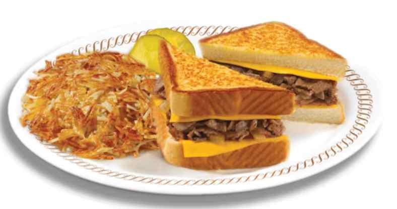 TEXAS CHEESESTEAK™ MELT with HASHBROWNS from waffle house menu
