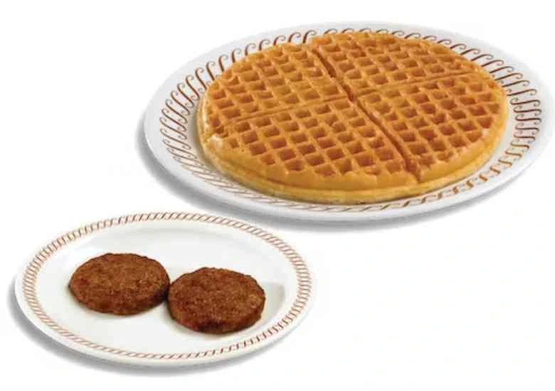 What is Waffle house waffle with a side of meat?